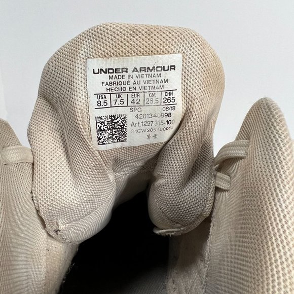 Under Armour Mens 8.5 Leadoff Mid RM 1297315-100 Baseball‎ Cleats White Silver - Picture 2 of 14